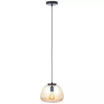 Подвесной светильник Brilliant Lamp Kaizen 25см янтарно-янтарный/черный матовый металл/пластик коричневый 1x A60, E27, 40 Вт