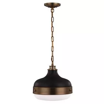 Подвесной светильник Cadence, черный матовый и состаренная латунь, 2 лампочки Elstead Lighting