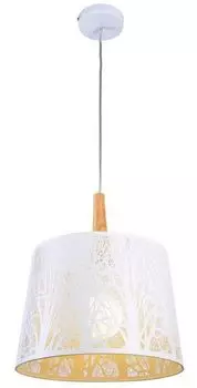 Подвесной светильник Casa Padrino белый/натуральный цвет 35 x В. 40 см - подвесной светильник с вырезанными по трафарету силуэтами деревьев