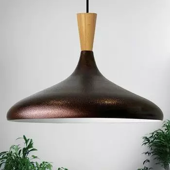 Подвесной светильник Champion Дерево, 35 см Подвесной светильник Металл E27 Современный скандинавский подвесной светильник для спальни, гостиной, кухни, обеденного стола, лампа - Teuton Bamyum