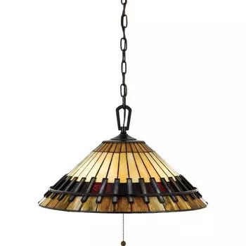 Подвесной светильник Chastain, винтажная бронза и стекло Тиффани. Elstead Lighting