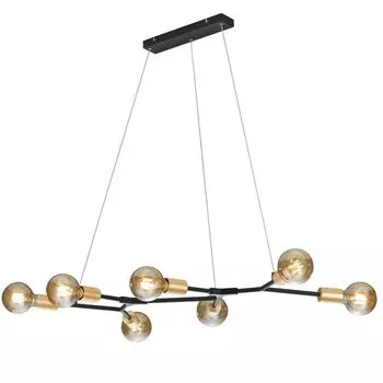 Подвесной светильник, черная латунь, 7 ламп, Д 91 см, КРЕСТ etc-shop, черный