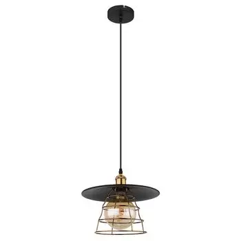 Подвесной светильник, черная латунь, металл, абажур, D 30 см. Globo Lighting, золото