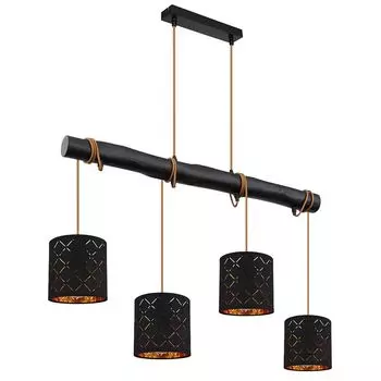 Подвесной светильник, черное золото, регулируемый по высоте, В 150см. etc-shop, черный