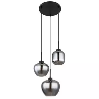 Подвесной светильник, черный, дымчатое стекло, 3 лампочки, H 120 см Globo Lighting