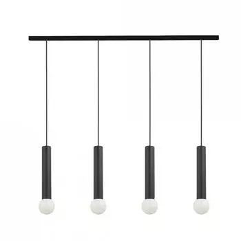 Подвесной светильник, черный металл, 4 лампы, современный дизайн, удлиненный элегантный подвесной светильник BIDINA для гостиной, обеденного стола Licht-Erlebnisse