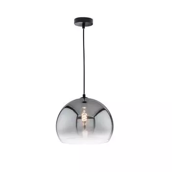 Подвесной светильник, черный металл, дымчатое стекло, H 150 см. etc-shop