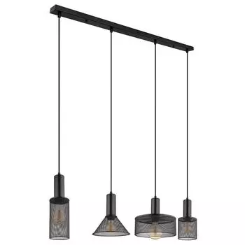 Подвесной светильник, черный металл, имитация сетки, В 150 см. Globo Lighting