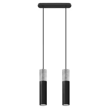 Подвесной светильник, черный, серый бетон, H 100 см etc-shop