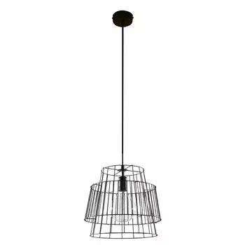 Подвесной светильник, черный, сталь, клетка, H 130 см etc-shop