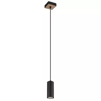 Подвесной светильник, цилиндр, черный, имитация дерева, L 9 см etc-shop