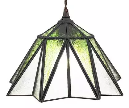 Подвесной светильник Clayre & Eef Tiffany 31x107 см, зеленое стекло, металлический шестигранник Clayre&Eef, зеленый
