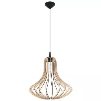 Подвесной светильник, дерево, натуральный, черный, рейки, H 110см etc-shop, коричневый