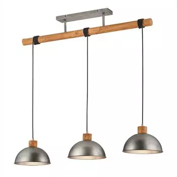 Подвесной светильник, дерево, регулируемый по высоте, матовый никель, L 107 см etc-shop, серебро