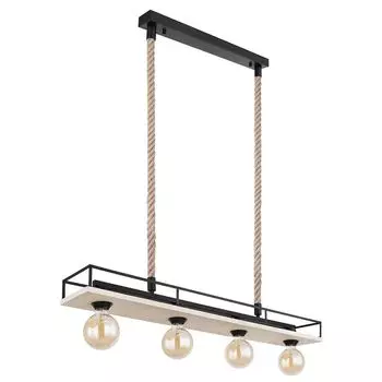 Подвесной светильник, деревянная тарелка, коричневый, черный, L 95см etc-shop