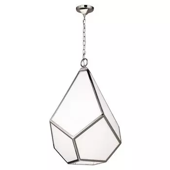 Подвесной светильник Diamond, полированный никель и опаловое стекло, большой Elstead Lighting