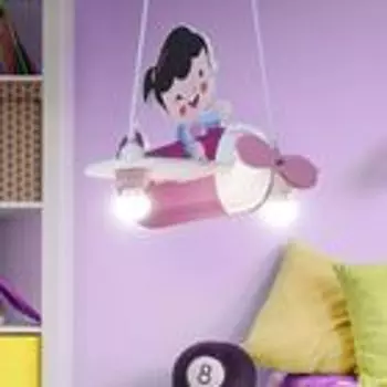 Подвесной светильник, дизайн самолета, розовый, L 43 см Globo Lighting
