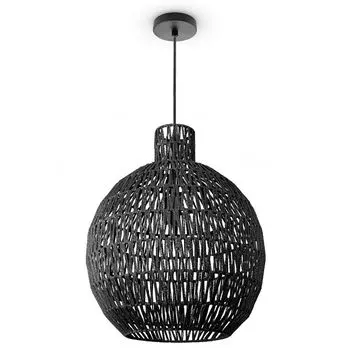 Подвесной светильник для гостиной в стиле бохо, корзина, подвесной светильник, подвесной светильник из ротанга Paco Home, черный