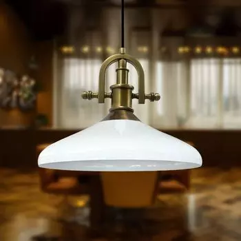 Подвесной светильник для кухни Champion 35 см, подвесной светильник для гостиной с абажуром, потолочный светильник для кухни, подвесной скандинавский светильник винтажный - белый Bamyum