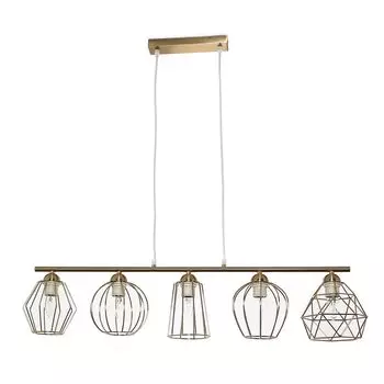 Подвесной светильник для обеденного стола из латуни, металлический подвесной светильник с 5 лампами для столовой Licht-Erlebnisse