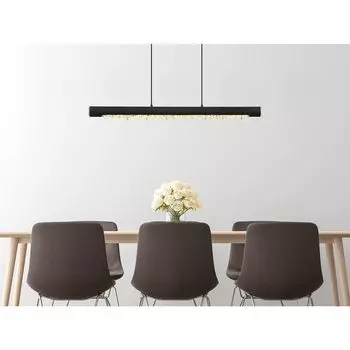 Подвесной светильник для столовой, гостиной, подвесной светильник из дерева, черного хрусталя с тканью для ухода bmf-versand