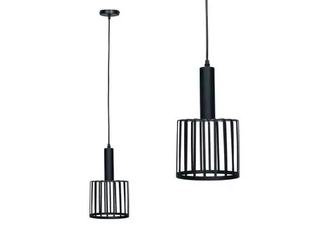 Подвесной светильник E27, подвесной светильник, 1 лампочка, патрон для лампы, 17см, 1x E27 черный (SL6466) LumenTEC