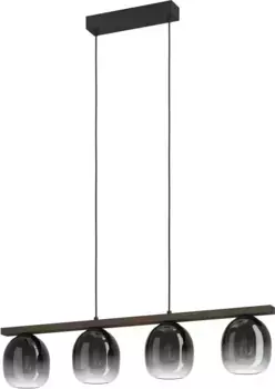 Подвесной светильник EGLO "FILAGO", лампа E27 | Лампы можно менять без лампочек, подвесной светильник черного и коричневого цвета из стали, дерева - кроме E27 - 40Вт Высота: 110,00 см., черно-коричневый