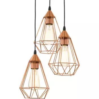 Подвесной светильник EGLO «TARBES», 3 лампочки, лампа E27 | без лампочки, подвесной светильник, подвесной светильник, цвет kupferfarben/schwarz