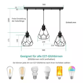 Подвесной светильник EMKE, черный