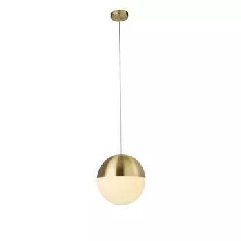 Подвесной светильник ENDOR с 1 лампочкой, ОТДЕЛКА латунь, опаловое СТЕКЛО. Диаметр 250 мм Searchlight