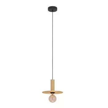 Подвесной светильник ESCANDELL сталь черный, матовая латунь E27 1X40W В: 110см 25см с диммированием EGLO