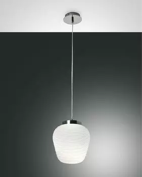 Подвесной светильник Fabas Luce Cora в хроме и белом цвете E27 200 мм, белый