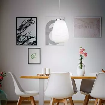 Подвесной светильник Fabas Luce Cora в хроме и белом цвете E27 240 мм, белый