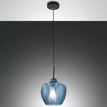 Подвесной светильник Fabas Luce Gallura в голубом и черном цвете E27, синий