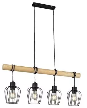Подвесной светильник Fabian, черный E27 4x MAX 40 Вт Д: 140 см Ш: 80 см В: 140 см 14 см с регулируемой яркостью Rabalux