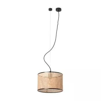 Подвесной светильник Faro Mambo Black с абажуром из ротанга 320*213, черный