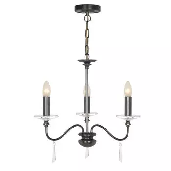 Подвесной светильник Finsbury Park, состаренная бронза, 3 лампочки, без абажура Elstead Lighting