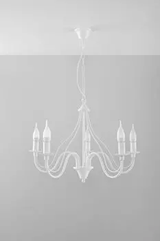 Подвесной светильник FIORANO в деревенском стиле, белый металл E14, 5 лампочек, подвесной светильник для гостиной, обеденного стола Licht-Erlebnisse