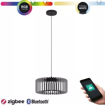 Подвесной светильник GINESTRON-Z стальной черный LED 22Вт 2700-6500K Высота:110см 45см с диммированием и функцией Connect-Z EGLO