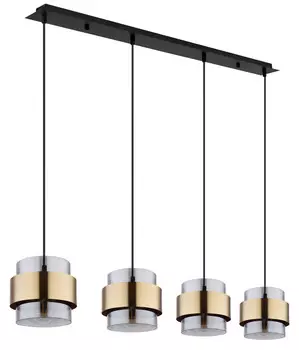 Подвесной светильник Globo, 111x18x120 см, прозрачный/черный/латунный