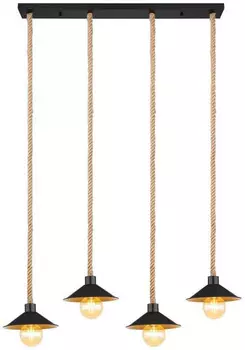 Подвесной светильник Globo, 112,5x22x170 см, натуральный/черный/золотой