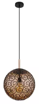 Подвесной светильник Globo, 35x120 см, натуральный/черный