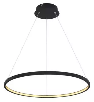 Подвесной светильник Globo Lighting, черный матовый металл, черный матовый металл, опаловый пластик, : 605 мм, В: 1200 мм, вкл. светодиод 29 Вт, 230 В, источник 3800 лм, выходная мощность 1 400 лм, 3000 K, серебро