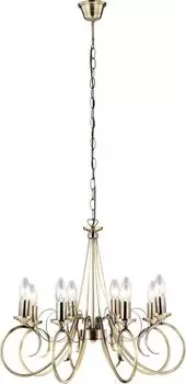 Подвесной светильник Globo Lighting из металла состаренная латунь, кабель ПВХ черный, : 550 мм, В: 1350 мм, без 8x E14 40 Вт 230 В, бронза