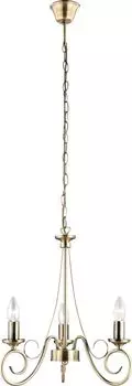 Подвесной светильник Globo Lighting из металла состаренная латунь, кабель ПВХ черный, : 400 мм, В: 1300 мм, без 3x E14 40 Вт 230 В, бронза