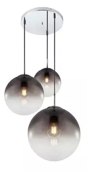 Подвесной светильник Globo Lighting, легкий металл, стекло, черный кабель ПВХ, 3 шарика диаметром: 20–25–30 см, : 510 мм, В: 1200 мм, без 3x E27 40 Вт 230 В., бежевый