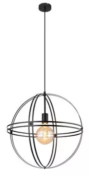 Подвесной светильник Globo Lighting металл черный матовый, металл черный матовый, кабель ПВХ черный, регулируется по высоте, абажур разбирается, : 500 мм, В: 1200 мм, без 1x E27 60 Вт 230 В.