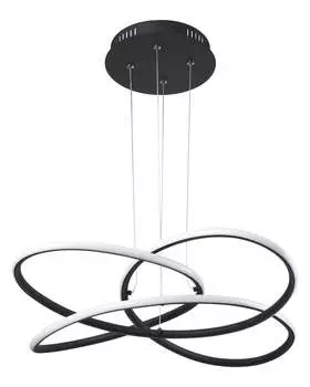 Подвесной светильник Globo Lighting металлический черный матовый, пластик опаловый, белый, кабель ПВХ прозрачный, высоту можно укоротить, : 600 мм, В: 1200 мм, вкл. светодиод 30 Вт, 230 В, источник 3500 лм, выходная мощность 1370 лм, 3000 К