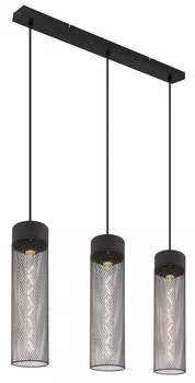 Подвесной светильник Globo Lighting металлический черный матовый, металлическая сетка черный матовый, ДxШxВ: 600x95x1200 мм, без 3x E27 40 Вт 230 В.