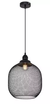 Подвесной светильник Globo Lighting металлический медного цвета, металл черный матовый, кабель ПВХ черный, : 300 мм, В: 1200 мм, без 1x E27 60 Вт 230 В., медь